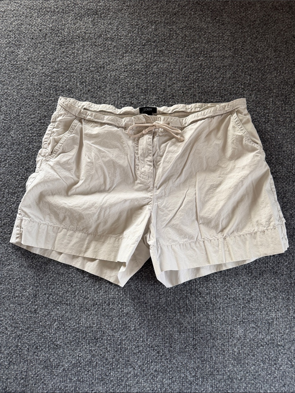 J. Crew Light Khaki Drawstring Women’s Shorts Size 8 Preppy‎ Minimalist
